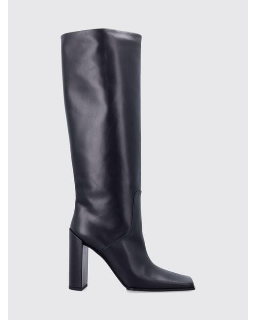 Alaïa Blue Leather Knee-High Boots