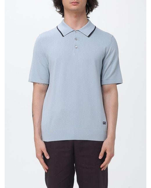 Paul Smith Blue Organic Cotton Polo Shirt for men