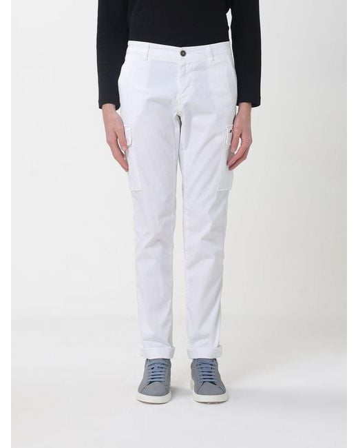Mason's Black Stretch Cotton Cargo Trousers for men