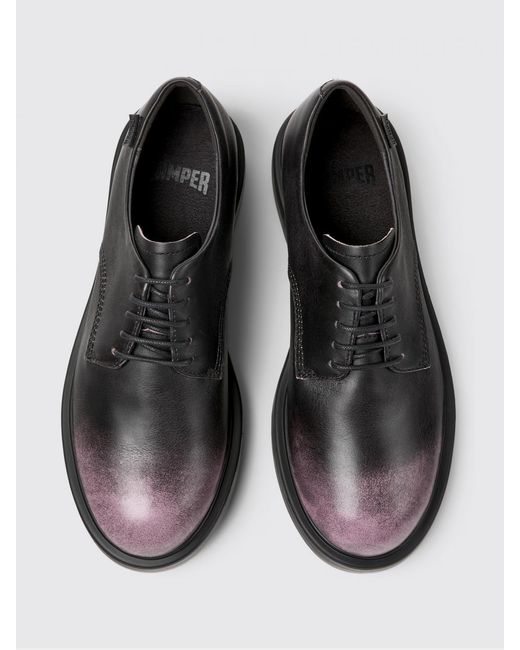 Camper Black Dean Smoked Recycled Leather Derby Shoes