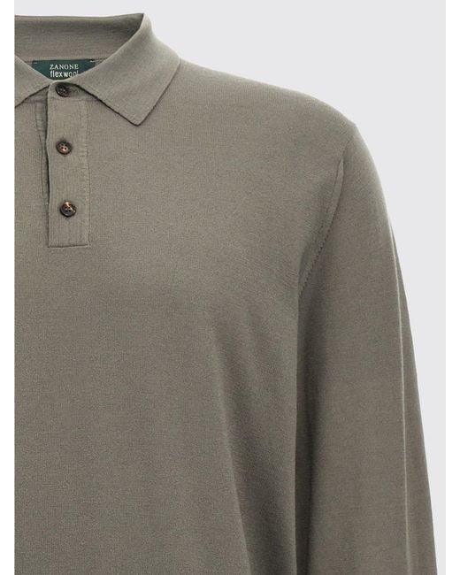 Polo Basic di Zanone in Gray da Uomo