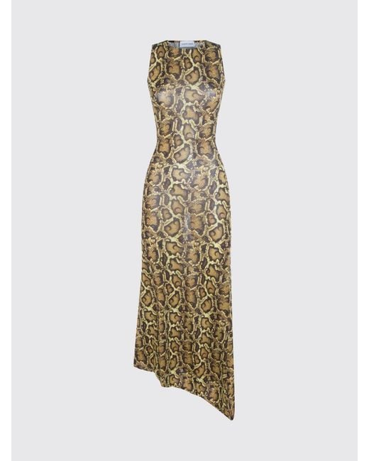 MARINE SERRE Metallic Asymmetric Stretch Viscose Dress