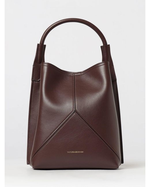 Victoria Beckham Brown Leather Bucket Bag With Tubular Handle
