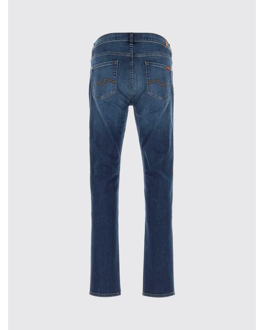 7 For All Mankind Blue Slimmy Tapered Fit Stretch Denim Jeans for men