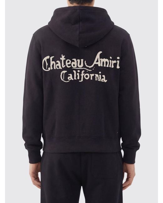 Amiri Blue Cotton Logo Hoodie for men