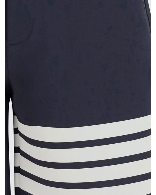 Thom Browne Blue Slim Fit Viscose Blend Shorts for men