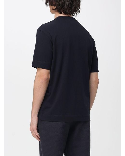 Emporio Armani Black Cotton T-Shirt With Logo for men