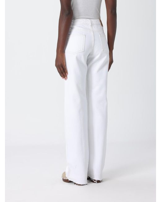 Isabel Marant White Cotton Denim Straight Jeans