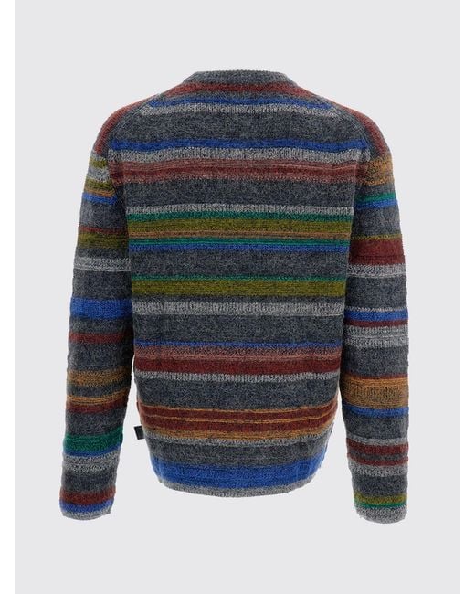 Maglia Di Misto Lana Merino A Righe di Paul Smith in Blue da Uomo