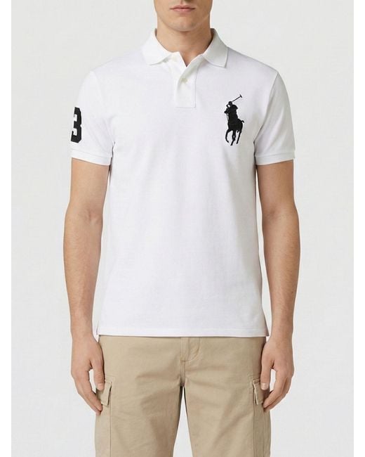Polo Ralph Lauren Cotton Polo Shirt With Pony Logo in White for Men | Lyst