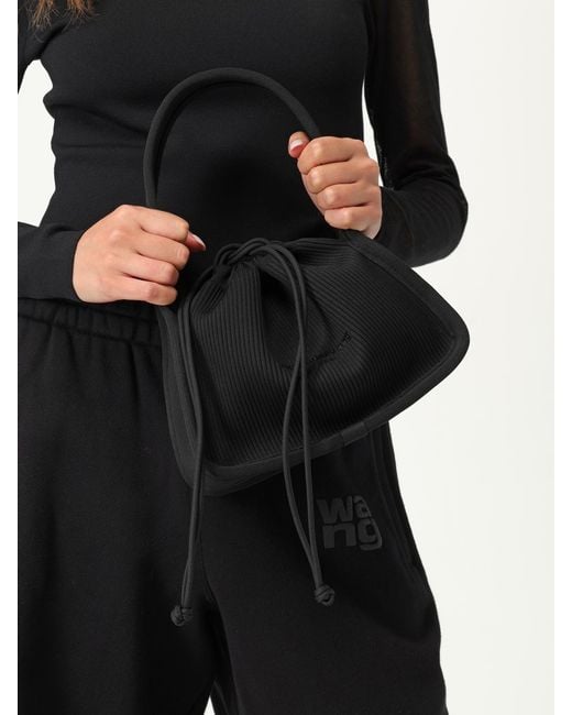 Alexander Wang Black Ryan Ribbed Knit Bag