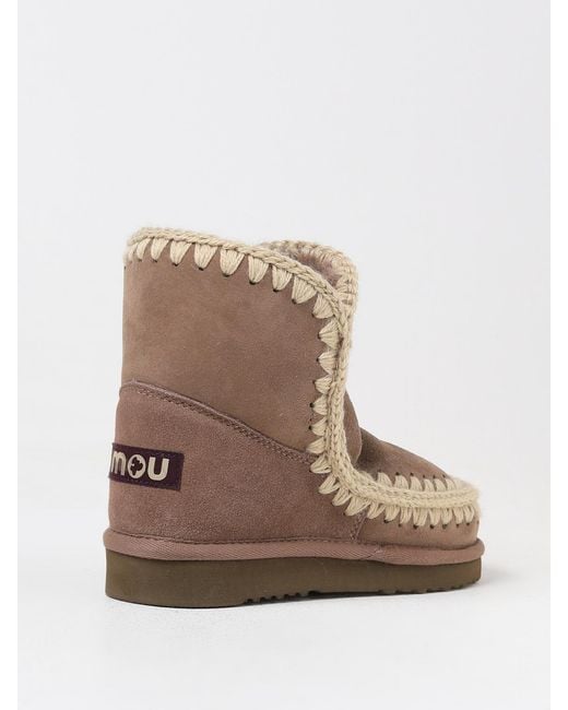 Mou Brown Flat Ankle Boots