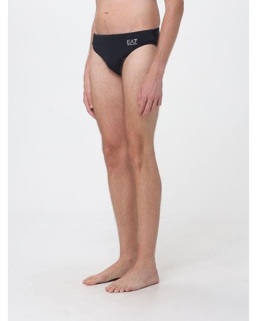 EA7 Blue Polyester Brief Swimsuit for men