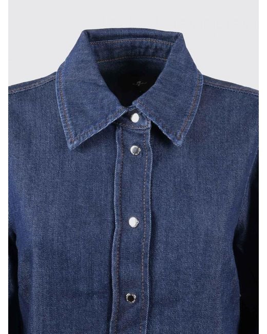 7 For All Mankind Blue Denim Shirt