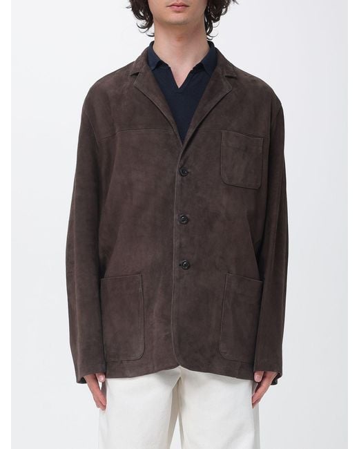 Boglioli Gray Suede Jacket for men