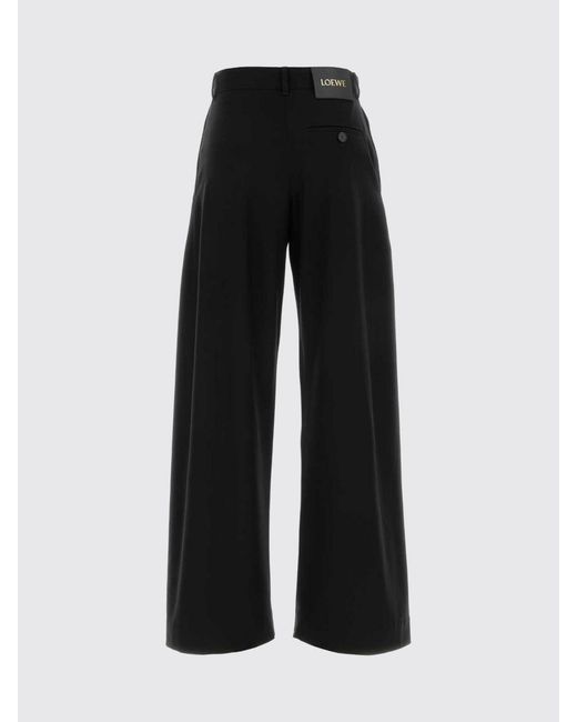 Loewe Black Wool Wide Leg Trousers