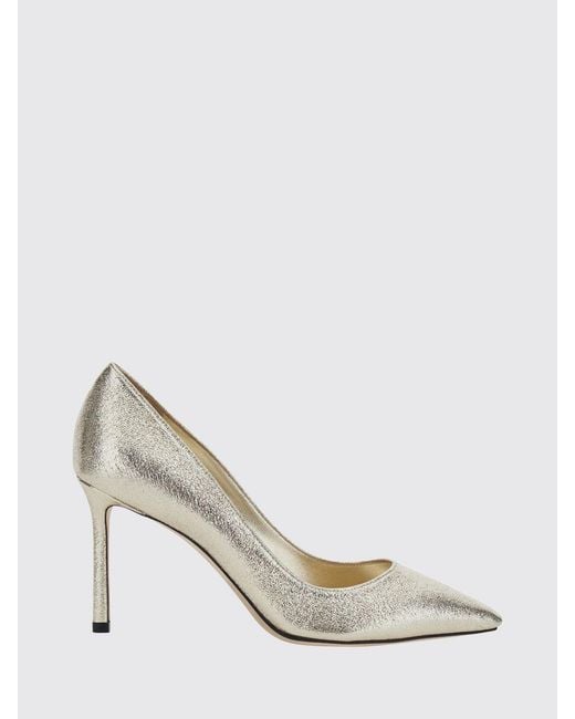 Jimmy Choo White Romy 85 Laminated Leather Stiletto Pumps