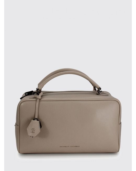 Brunello Cucinelli Brown Boston Explorer Leather Handbag