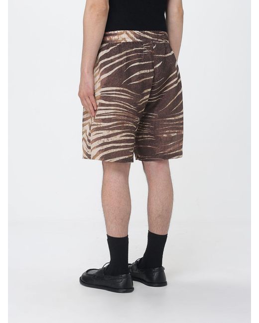 Just Cavalli Brown Zebra Print Cotton Jogging Shorts for men