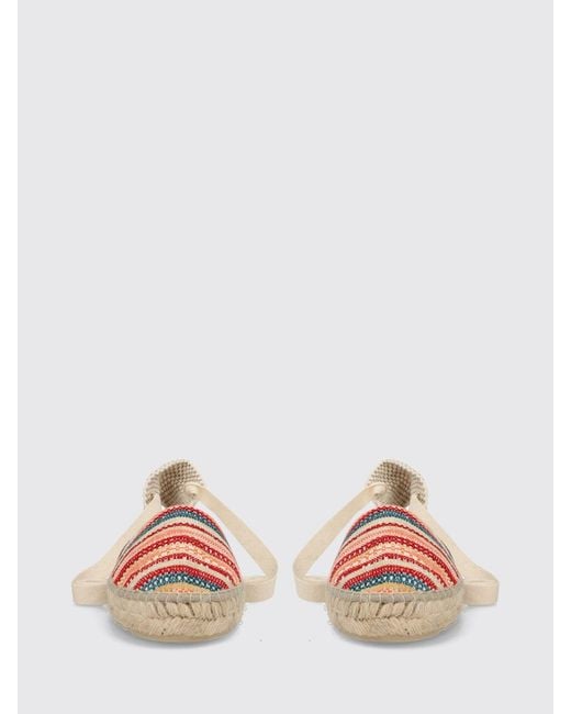 Manebí Pink Valenciana Striped Cotton Espadrilles With Ankle Ties