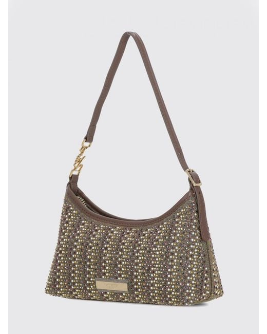 Kurt Geiger Gray Fabric Bag With Rhinestones