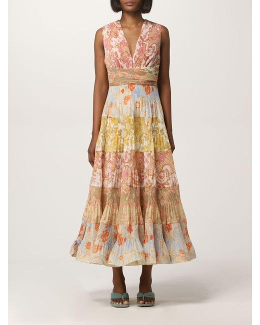 Zimmermann Multicolor Postcard Pleated Dress