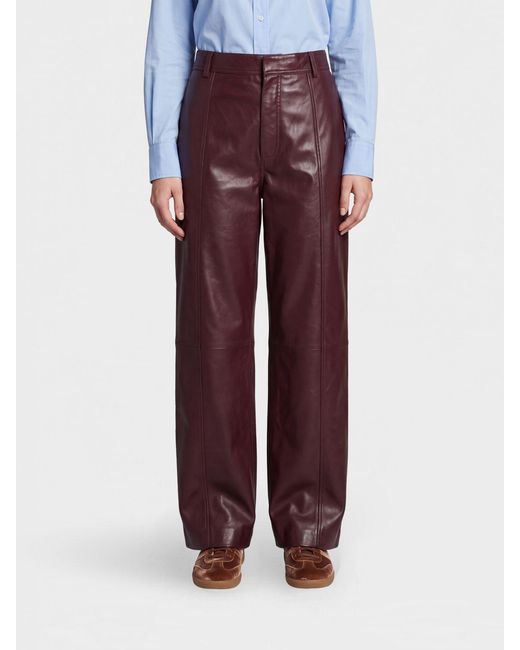 Alberta Ferretti Purple Mid-Rise Wide Leg Trousers