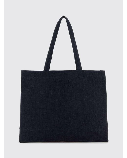A.P.C. Black Cotton Denim Tote Bag for men