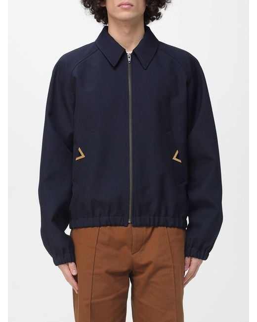 Valentino Blue Vlogo Wool Blend Jacket for men