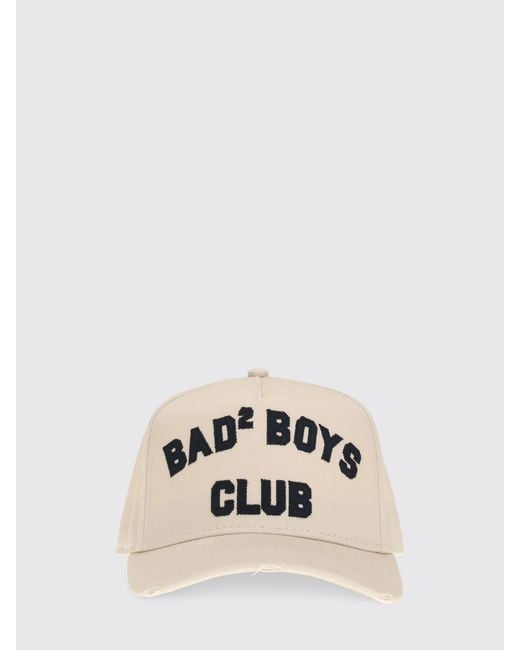 DSquared² Natural Bad2 Boys Club Cotton Baseball Cap for men
