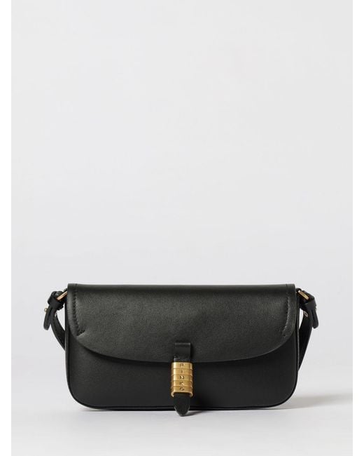 Pinko Black Saddle Flat Leather Bag