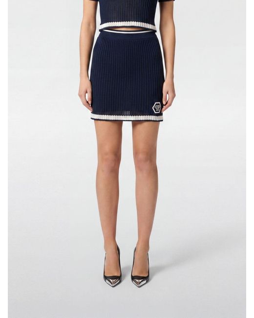 Philipp Plein Blue Skirt
