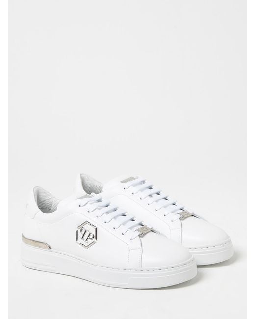 Philipp Plein White Leather Lo-Top Sneakers for men