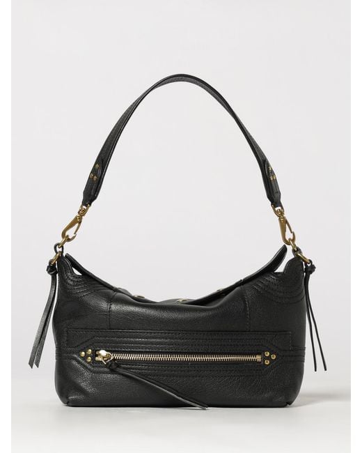 Jérôme Dreyfuss Black Lucky Mini Buffalo Leather Shoulder Bag With Removable Handle