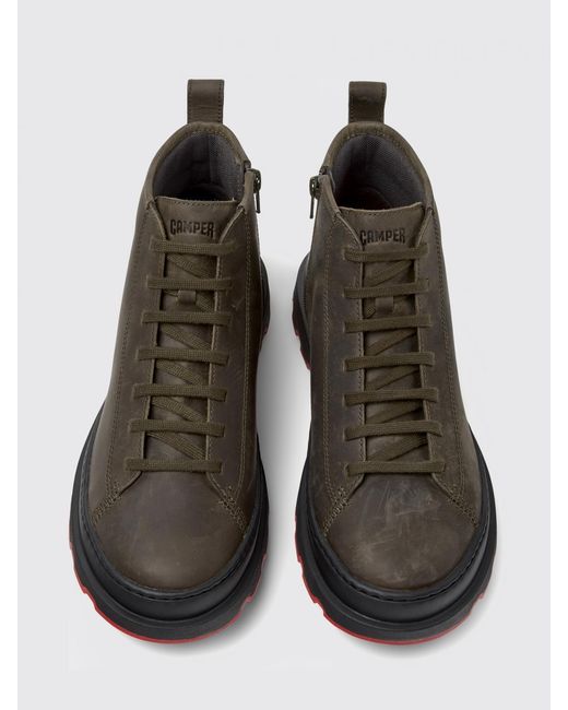 Camper Green Brutus+ Leather Ankle Boots for men