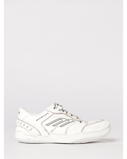 Balenciaga White Hamptons Used Leather Sneakers