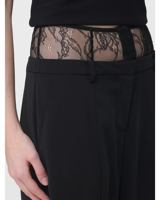 Patrizia Pepe Black Crêpe Wide Leg Trousers