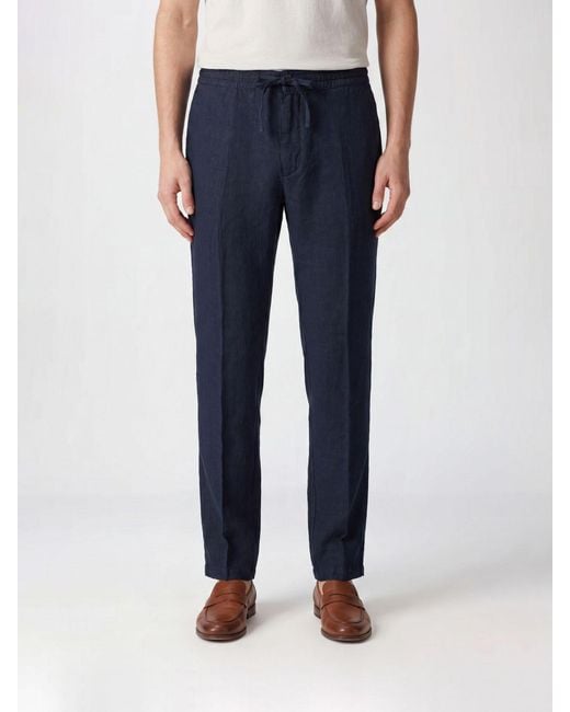 120% Lino Blue Pants for men
