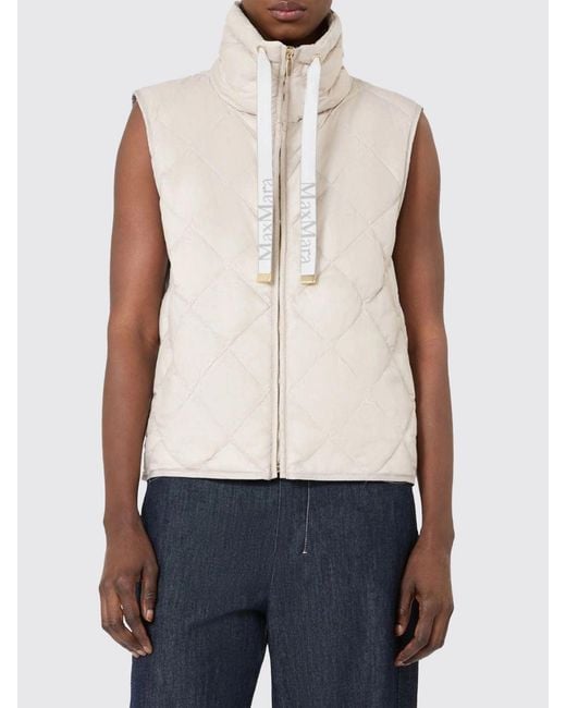 Max Mara Blue Water-Repellent Quilted Padded Vest