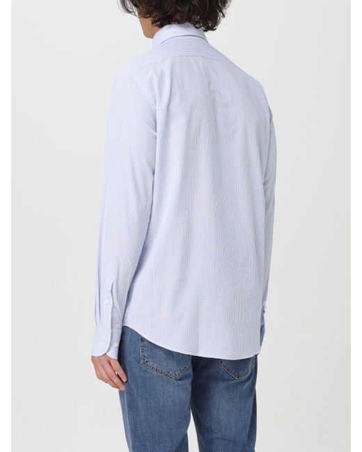 Camicia in cotone a righe di Paul & Shark in Blue da Uomo