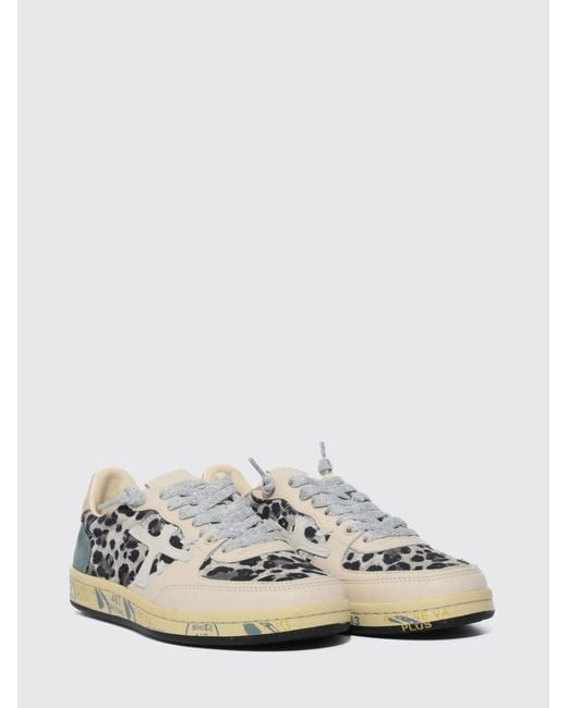 Premiata White Clay Suede Sneakers With Studs