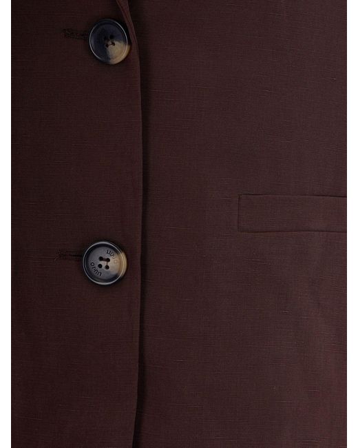 Liu Jo Brown Single-Breasted Viscose Blend Vest