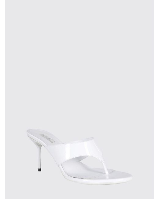 Paris Texas White Lidia Patent Leather Mules