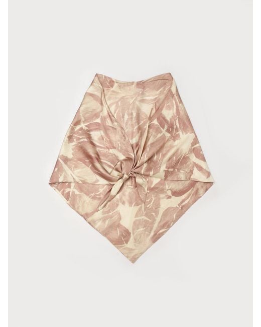 Alysi Natural Floral Print Silk Scarf