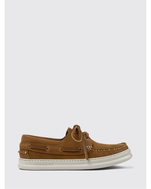 Camper Brown Runner Suede Boat Loafers for men