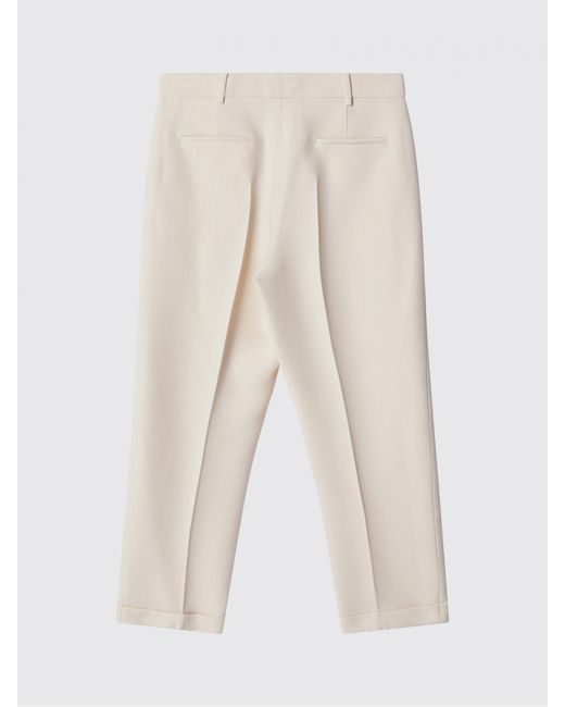 Fendi Natural Slim Fit Wool And Silk Trousers