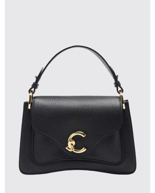 Coccinelle Black C-Me Mini Hammered Leather Bag