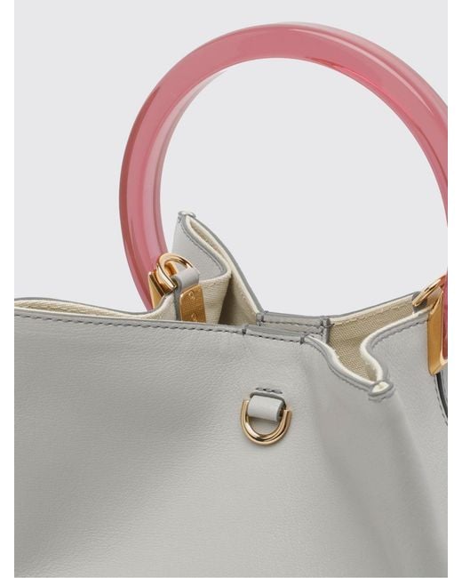 Marni Gray Pannier Leather Bag