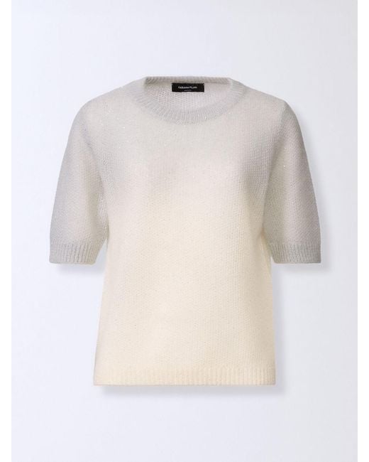 Fabiana Filippi Natural Crew Neck Knit Top