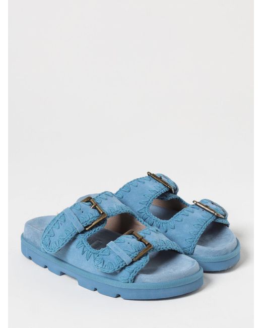 Mou Blue Flat Sandals